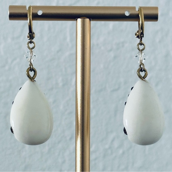 Betsey Johnson Rare Lucite and Bling Drop Earrings - Picture 6 of 8